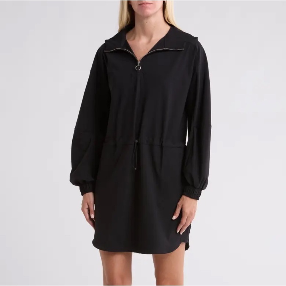 Sweaty Betty Arctic Explorer Half Zip Hoodie Dress Black